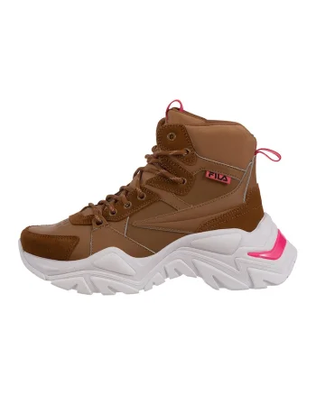 Pantofi sport mid-high cu garnituri din piele Electrove Desert, Caramel