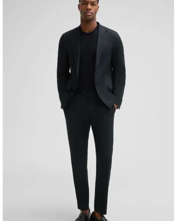 ,Pantaloni regular-fit cu buzunare laterale, Negru