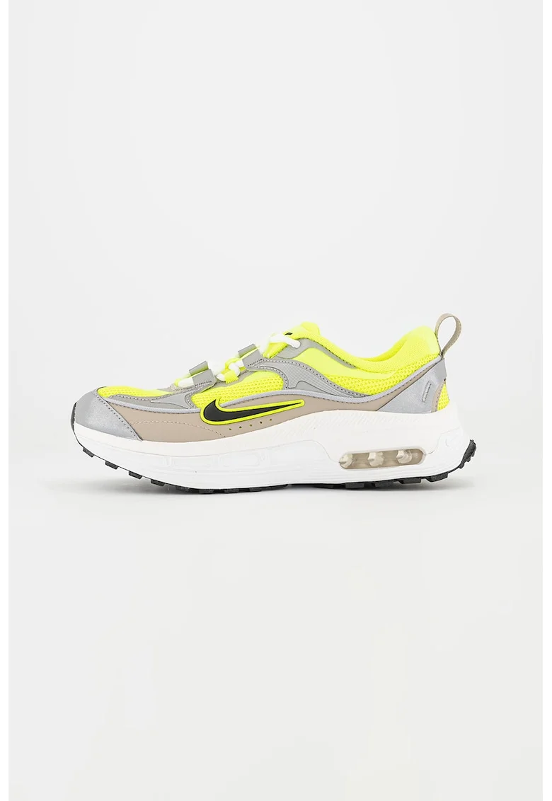 Pantofi sport cu insertii de piele ecologica Air Max Bliss, Gri/Verde neon