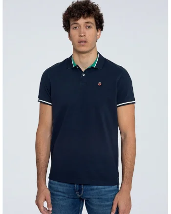 Tricou polo regular fit Terence, Bleumarin