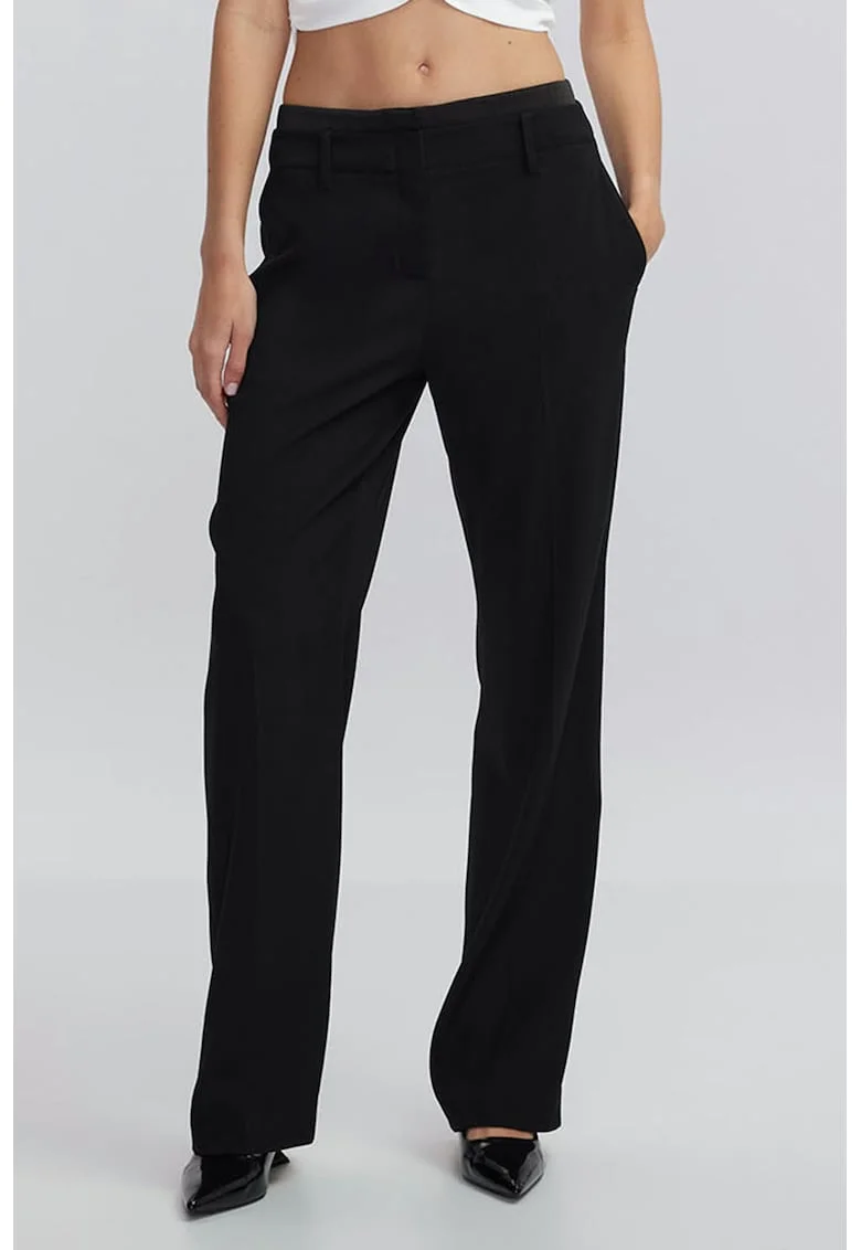 Pantaloni drepti cu buzunare, Negru stins