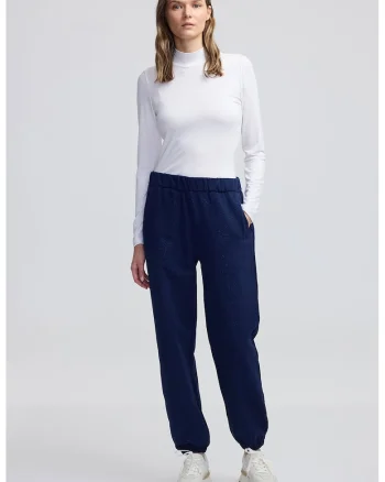 Pantaloni de trening cu buzunare laterale, Albastru inchis