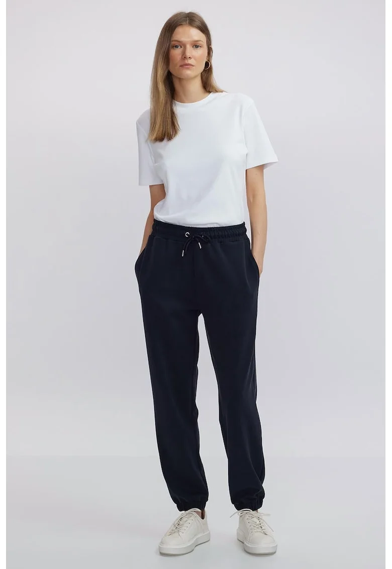 Pantaloni de trening din amestec de modal cu talie ajustabila, Albastru ultramarin