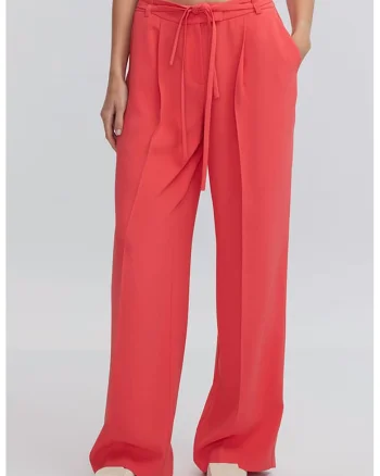 Pantaloni cu croiala ampla si buzunare, Coral