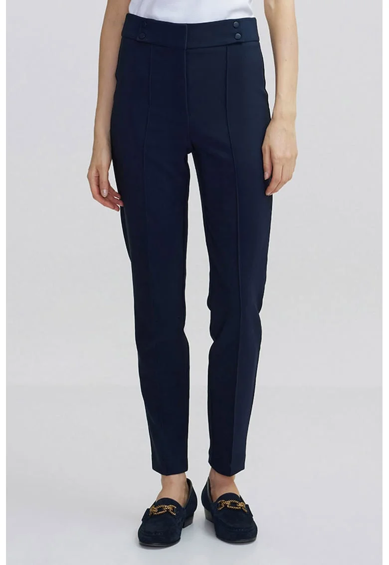 Pantaloni crop slim-fit, Albastru inchis