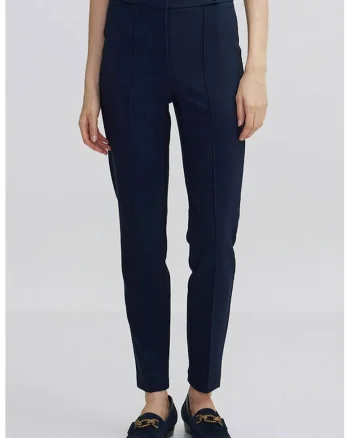 Pantaloni crop slim-fit, Albastru inchis