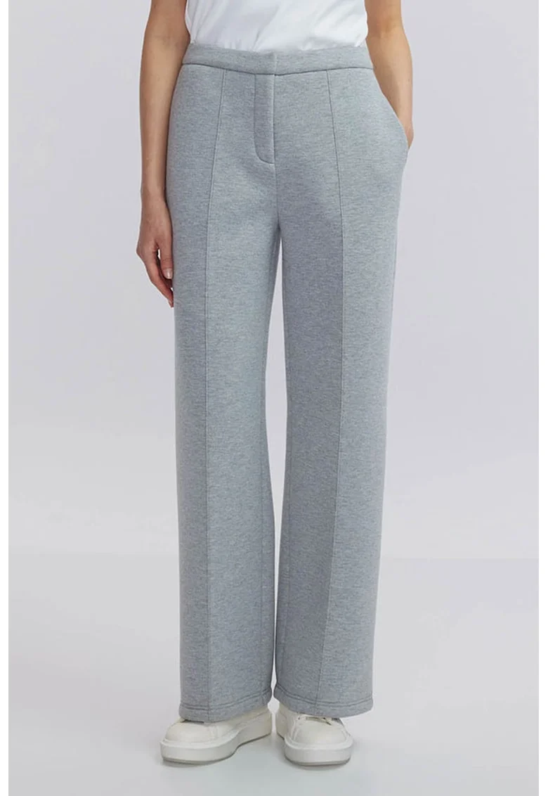 Pantaloni drepti cu buzunare laterale, Gri deschis