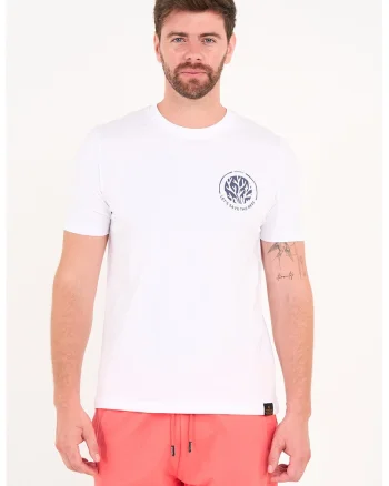 Tricou cu imprimeu logo pe partea din spate, Alb