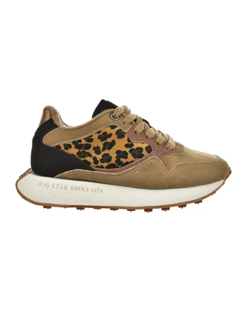 Pantofi sport cu insertii de piele intoarsa, Negru/Maro camel