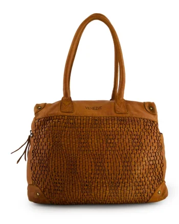 Geanta de umar,  piele naturala, maro, 29x36x14cm, 3 compartimente interioare, 3 compartimente exterioare