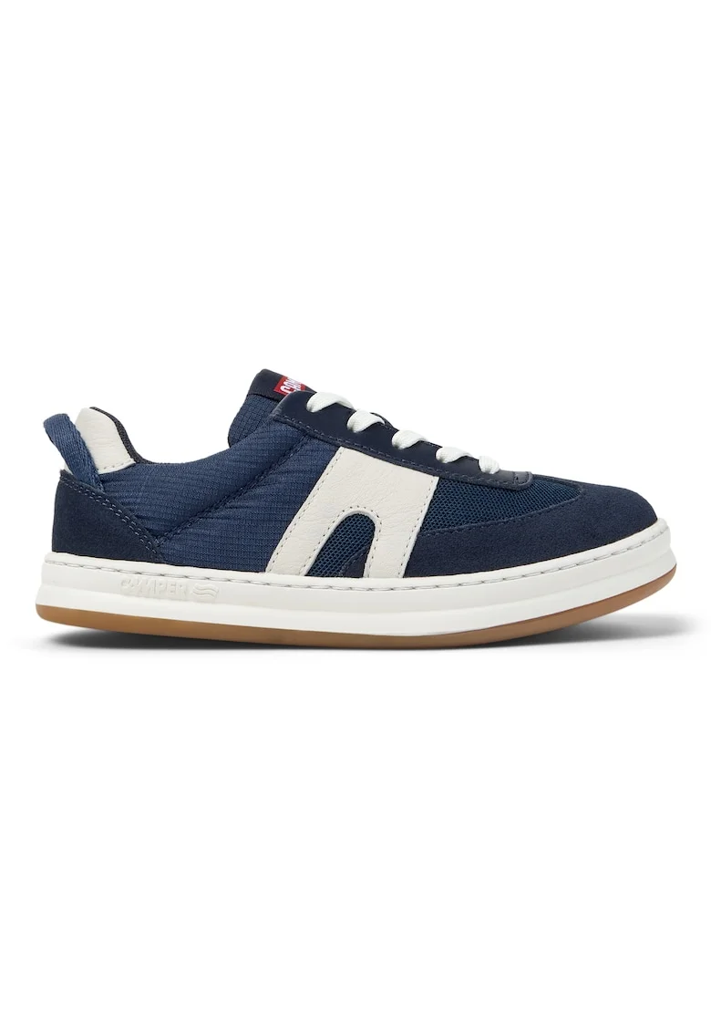 Pantofi sport cu garnituri de piele si piele intoarsa Runner Four, Albastru inchis