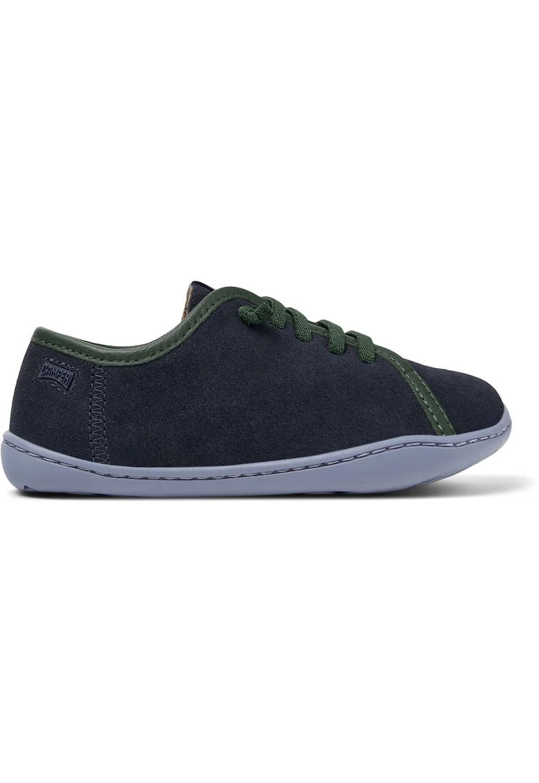Pantofi de piele intoarsa cu sireturi contrastante Peu Cami Twins, Albastru inchis