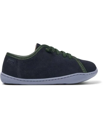 Pantofi de piele intoarsa cu sireturi contrastante Peu Cami Twins, Albastru inchis