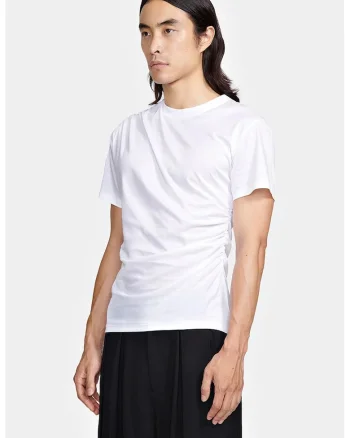 Tricou cu drapaj lateral, Alb