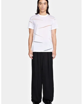Tricou cu detalii multiple transparente, Alb