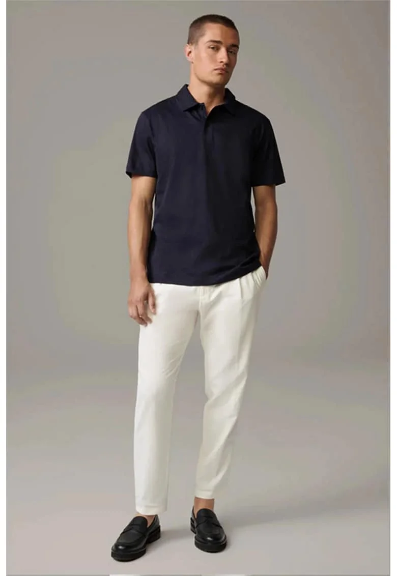 Tricou polo cu nasturi ascunși, Albastru inchis