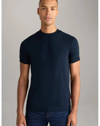 Tricou regular fit cu guler rotund 30044716, Albastru inchis