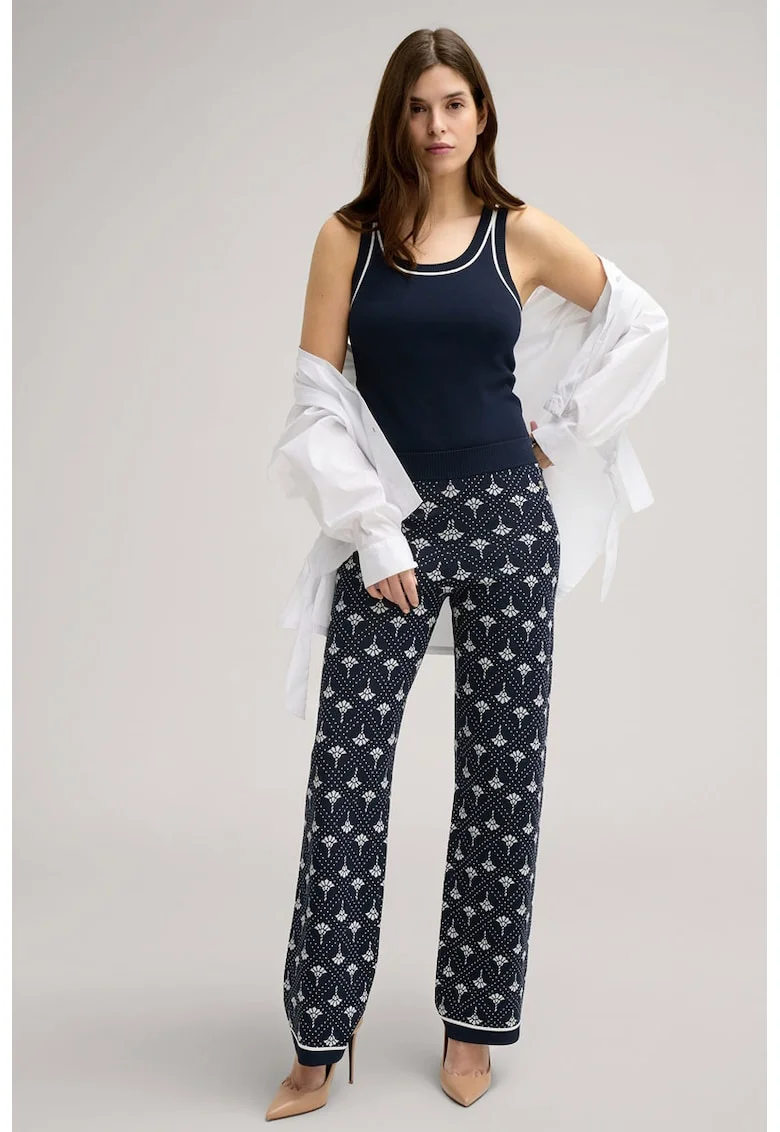 ,Pantaloni cu elastic în talie și imprimeu logo JP1, Albastru inchis