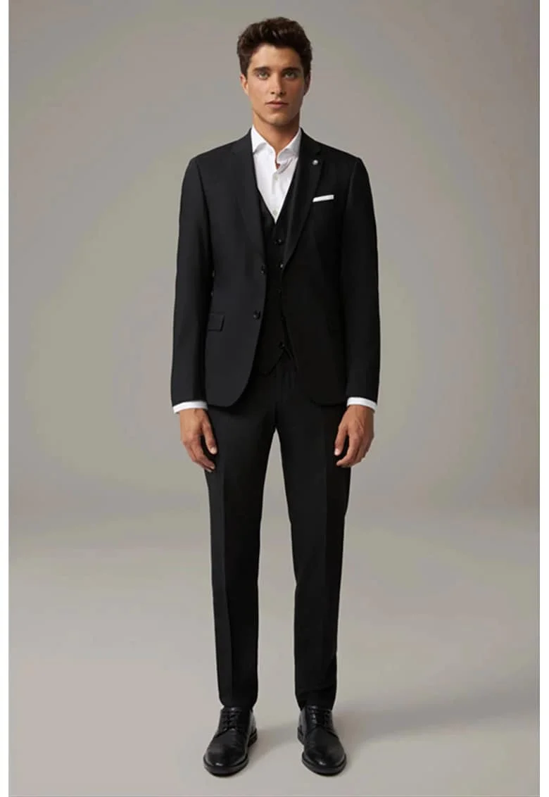 Pantaloni regular fit cu buzunare laterale STR10, Negru