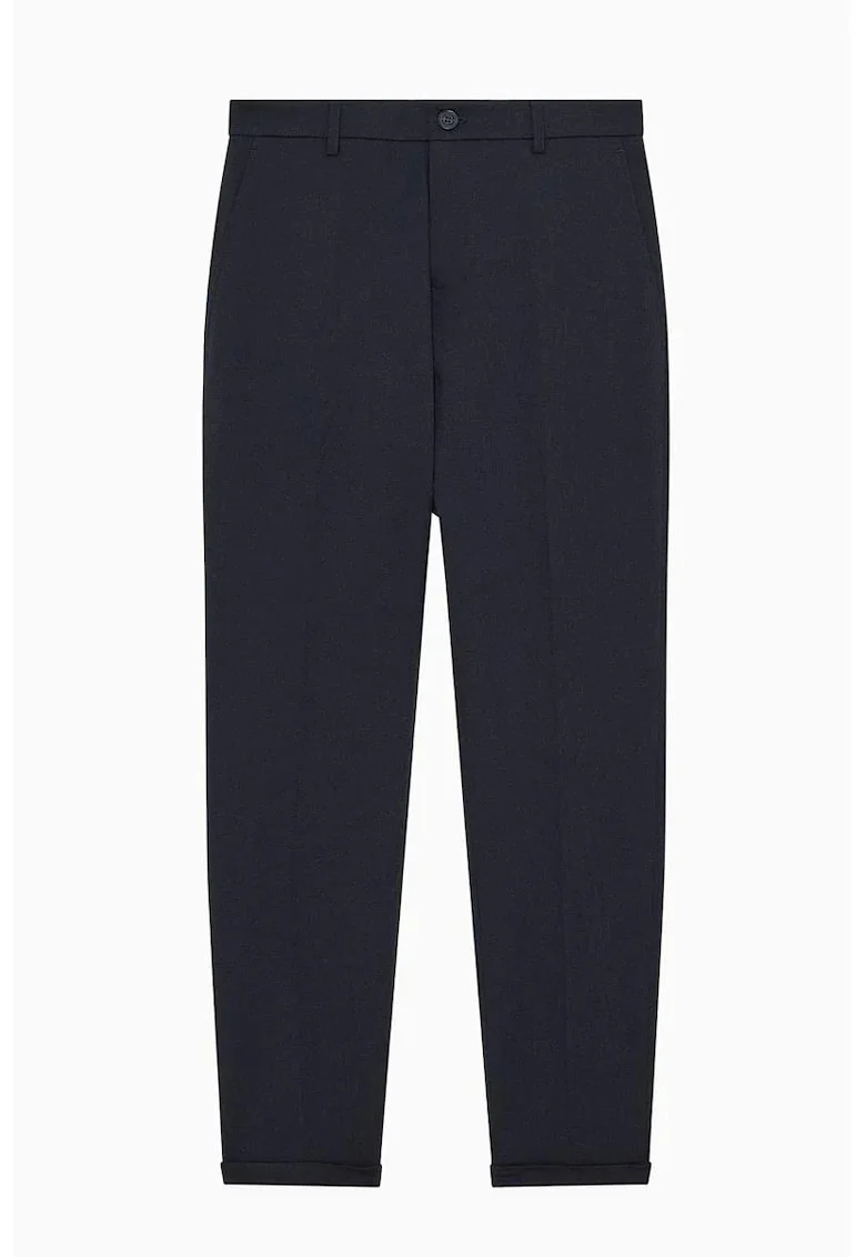 ,Pantaloni slim-fit cu buzunare laterale, Albastru inchis