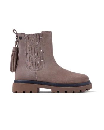 Ghete Chelsea de piele intoarsa cu canafi Sartell, Maro taupe