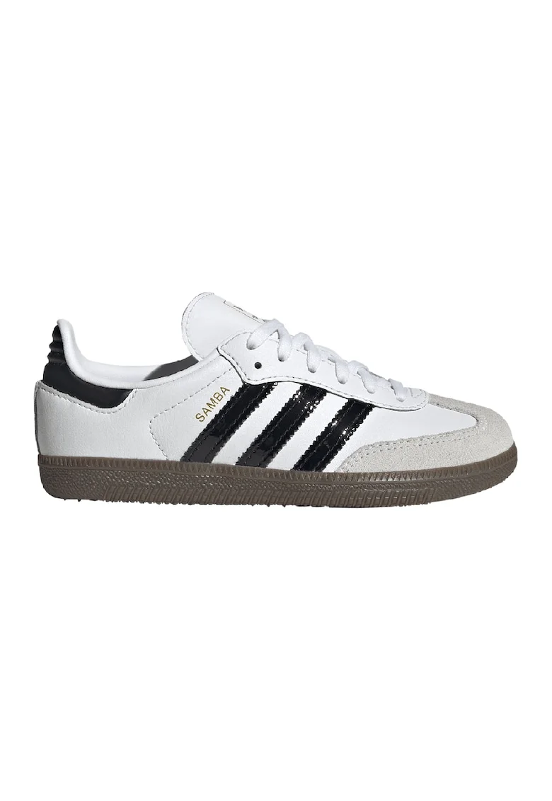 Pantofi sport din piele si piele intoarsa Samba OG, Negru/Gri deschis/Alb optic