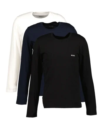 Set de bluze de casa - 3 piese, Alb/Negru/Bleumarin