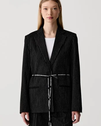 Karl Lagerfeld Jeans sacou cu un singur rând de nasturi pentru femei cu vâscoză