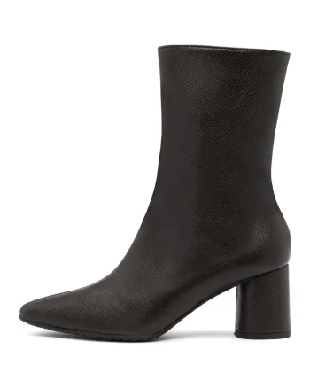 Botine cu toc masiv, Maro inchis