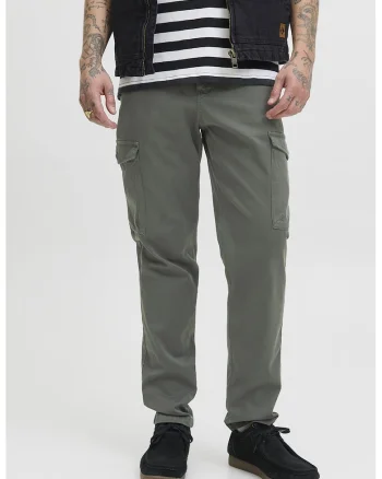 Pantaloni cargo din amestec de bumbac, Gri