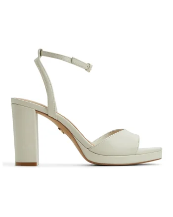 Sandale de piele cu toc masiv Gracious, Alb