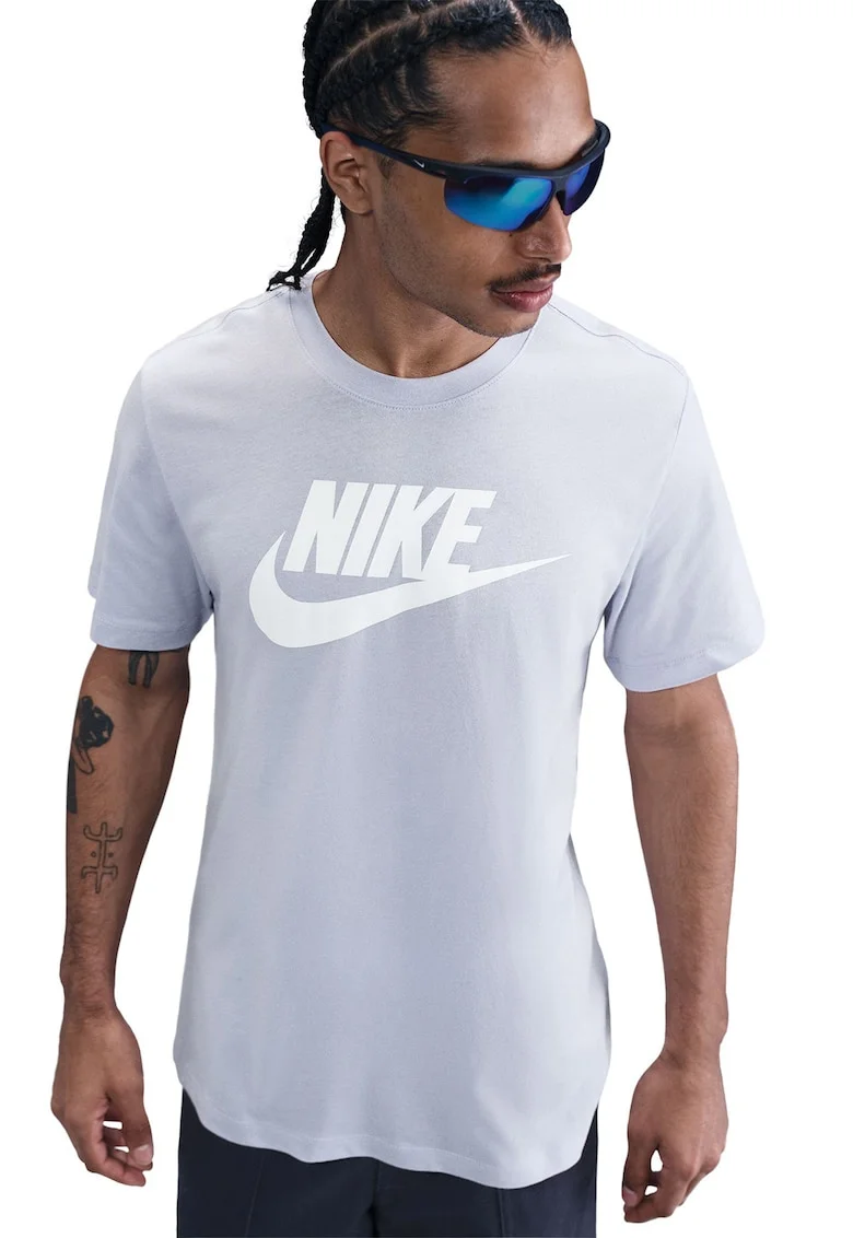 Tricou cu imprimeu logo Icon Futura, Alb/Albastru pal
