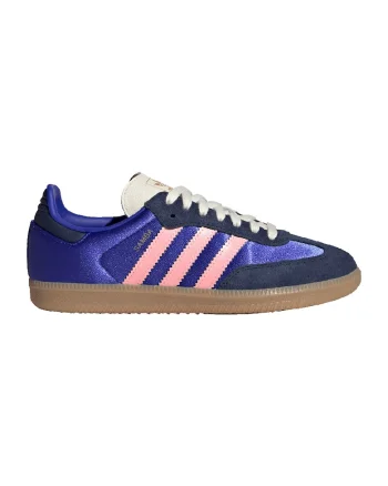Pantofi sport cu garnituri din piele intoarsa Samba, Albastru indigo/Roz