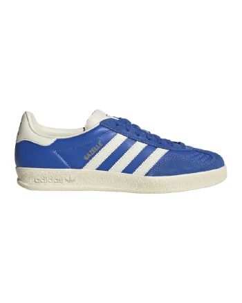 Pantofi sport din piele cu garnituri din material sintetic Gazelle Indoor, Albastru royal/Alb murdar