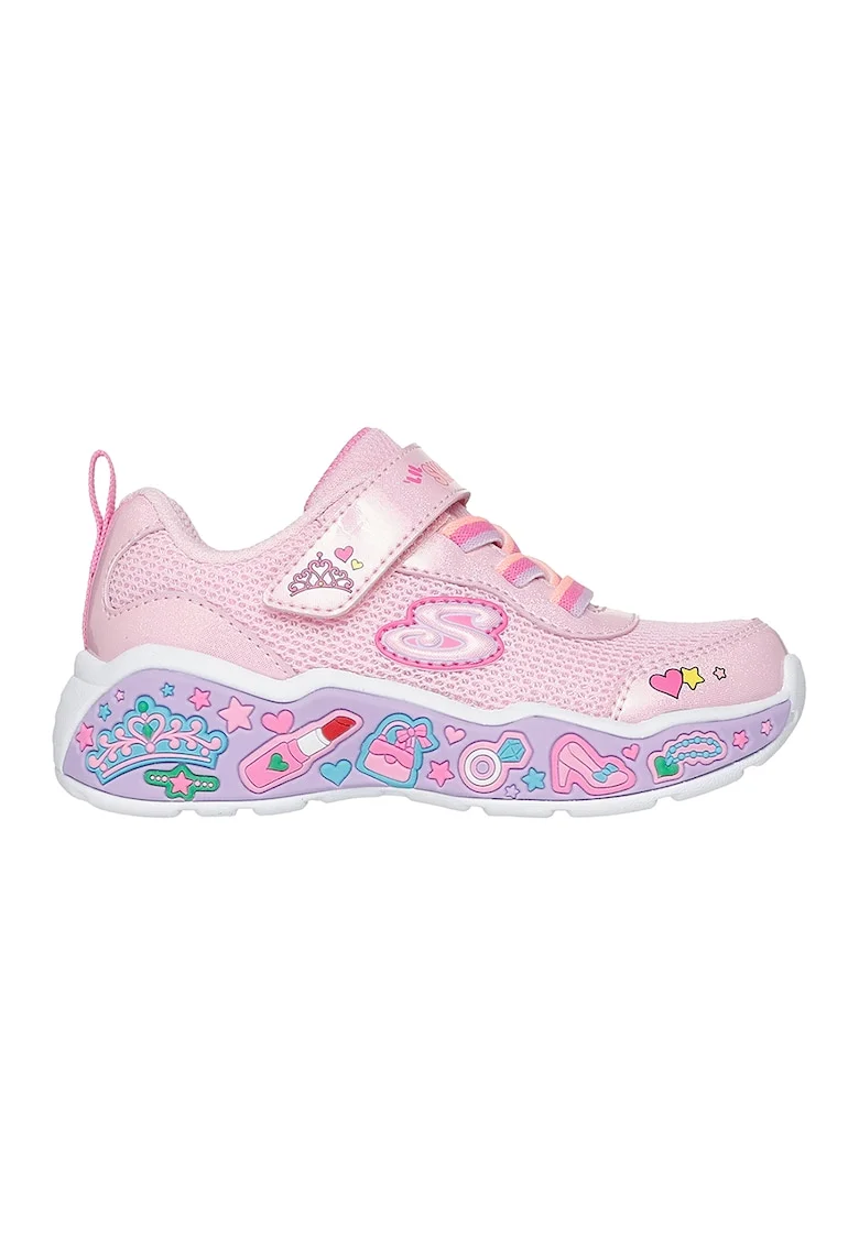 Pantofi sport cu velcro Play Scene, Violet/Roz pastel/Alb optic