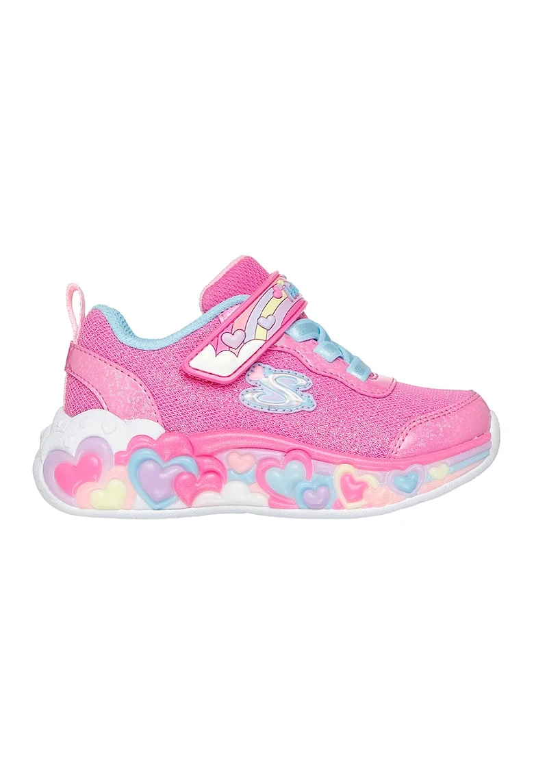 Pantofi sport S-Lights cu aspect stralucitor, Albastru pastel/Roz deschis