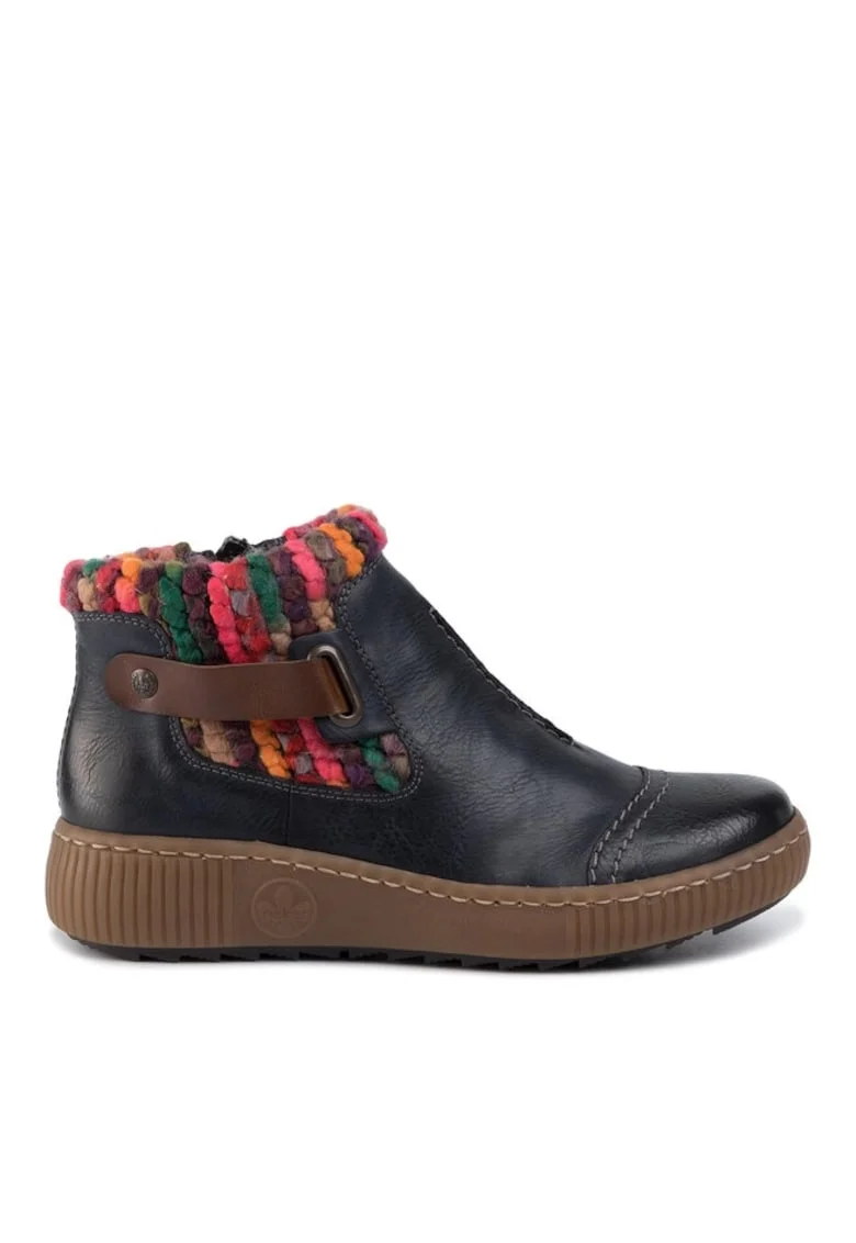 Botine dama  201571774, Piele ecologica, Bleumarin
