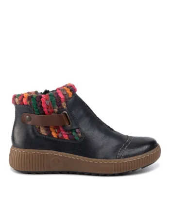 Botine dama  201571774, Piele ecologica, Bleumarin