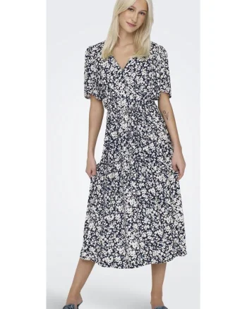 Rochie dama lunga  7575, Casual, Viscoza, Albastru inchis