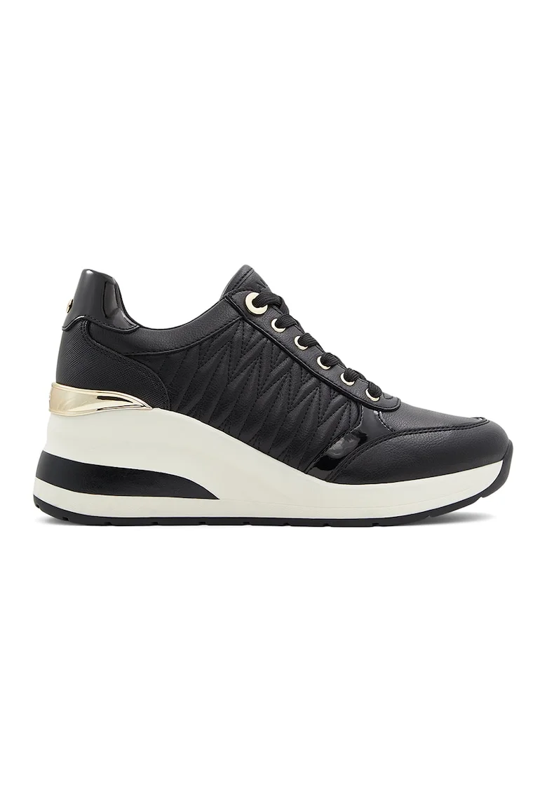 Pantofi sport wedge de piele ecologica Gradskiy, Negru