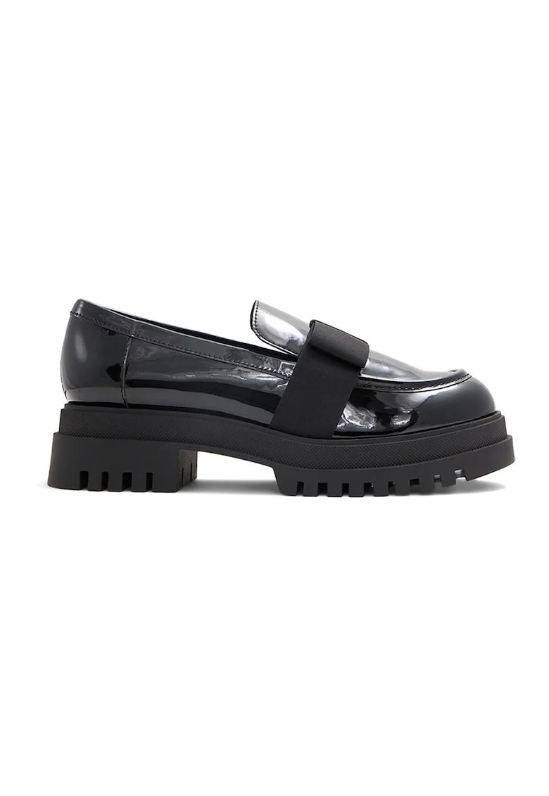 Pantofi loafer de piele ecologica lacuita Theatric, Negru