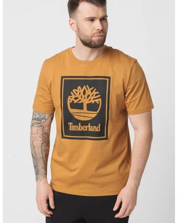 Tricou din bumbac cu imprimeu logo, Caramel