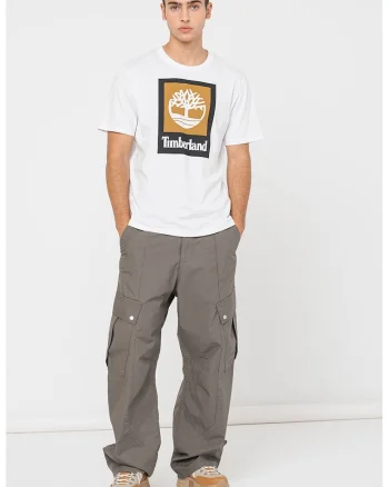 Tricou de bumbac cu imprimeu logo, Alb