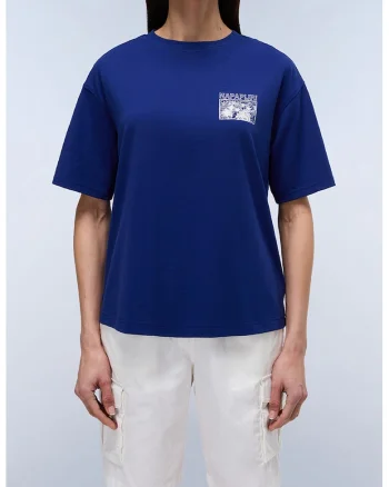 Tricou lejer din bumbac, Albastru indigo