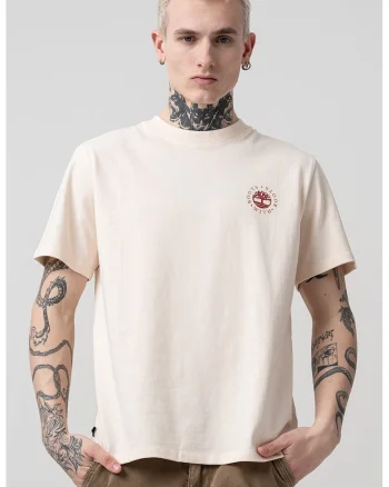 Tricou de bumbac cu decolteu la baza gatului, Maro/Bej
