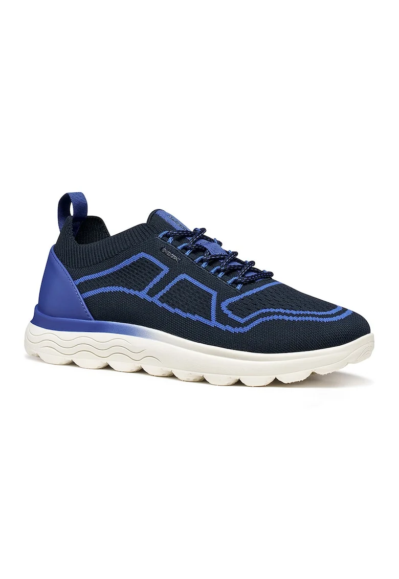 Pantofi sport din material textil cu design grafic, Albastru ultramarin/Albastru azur