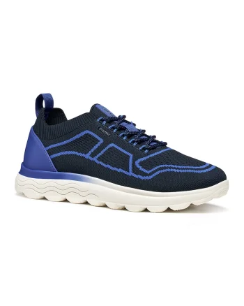 Pantofi sport din material textil cu design grafic, Albastru ultramarin/Albastru azur
