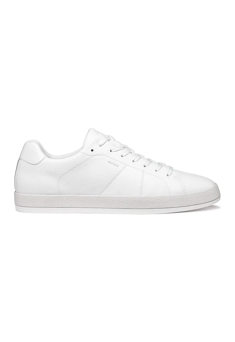 Pantofi sport Serifos din piele ecologica cu logo, Alb optic