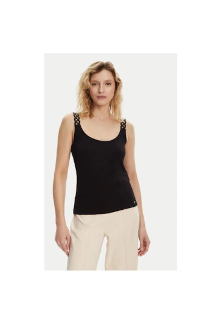 Top dama  251-DOUBI, Viscoza, Negru, Negru