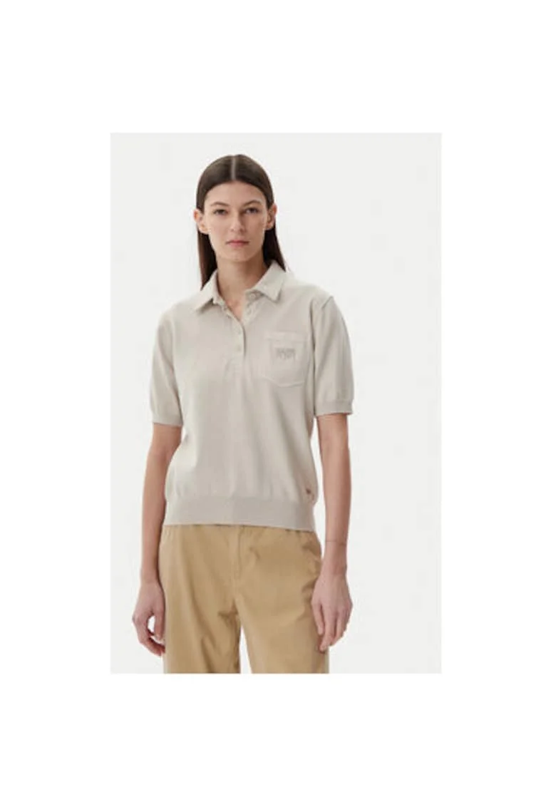 Tricou polo dama  NP0A4IFJN901, Bumbac, Bej, Bej